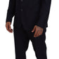 Dolce & Gabbana Elegant Blue Martini Wool-Silk Blend Suit