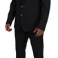 Dolce & Gabbana Elegant Black Wool Silk 3-Piece Martini Suit