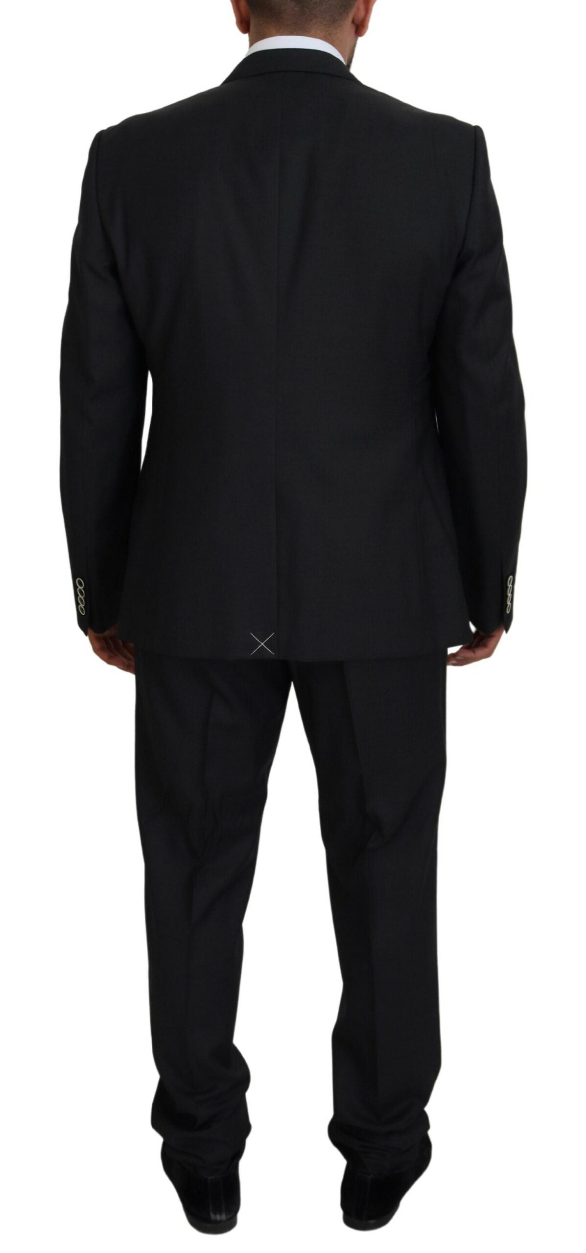 Dolce & Gabbana Elegant Black Wool Silk 3-Piece Martini Suit