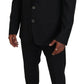 Dolce & Gabbana Elegant Black Wool Silk 3-Piece Martini Suit