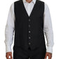 Dolce & Gabbana Elegant Black Wool Silk 3-Piece Martini Suit