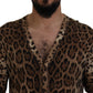 Dolce & Gabbana Elegant Leopard Wool Cardigan Sweater