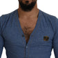 Dolce & Gabbana Elegant Blue Cotton Cardigan Sweater