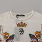 Dolce & Gabbana Elegant White Cotton-Silk Blend Tee