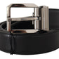 Dolce & Gabbana Elegant Black Leather Belt with Metal Buckle