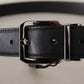 Dolce & Gabbana Elegant Black Leather Belt with Metal Buckle