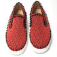 Christian Louboutin Black Smoothie/Black Pik Boat Flat Techno Shoes