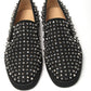 Christian Louboutin Black/Crystal Sv Version Roller 1c1s Flat Shoes