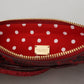 Dolce & Gabbana Elegant Red Leather Ayers Snake Clutch