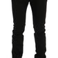 GF Ferre Elegant Slim Fit Black Cotton Trousers