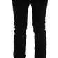 GF Ferre Elegant Slim Fit Black Cotton Trousers