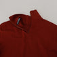 Dolce & Gabbana Elegant Maroon Collar Zip Sweater