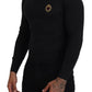 Dolce & Gabbana V-Neck Cashmere Sweater with Heart Embroidery