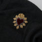 Dolce & Gabbana V-Neck Cashmere Sweater with Heart Embroidery