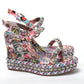 Christian Louboutin Multicolor Pyraclou 110 Patent High Heel Wedge