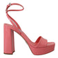 Prada Chic Pink Patent Leather Platform Sandals