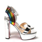 Christian Louboutin Silver/Multi Arendisc Alta Platform Heel