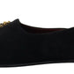 Dolce & Gabbana Black Gold Crystal Sequined Loafers