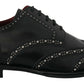 Dolce & Gabbana Elegant Studded Black Derby Shoes