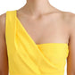 Dolce & Gabbana Elegant Yellow One-Shoulder Midi Dress