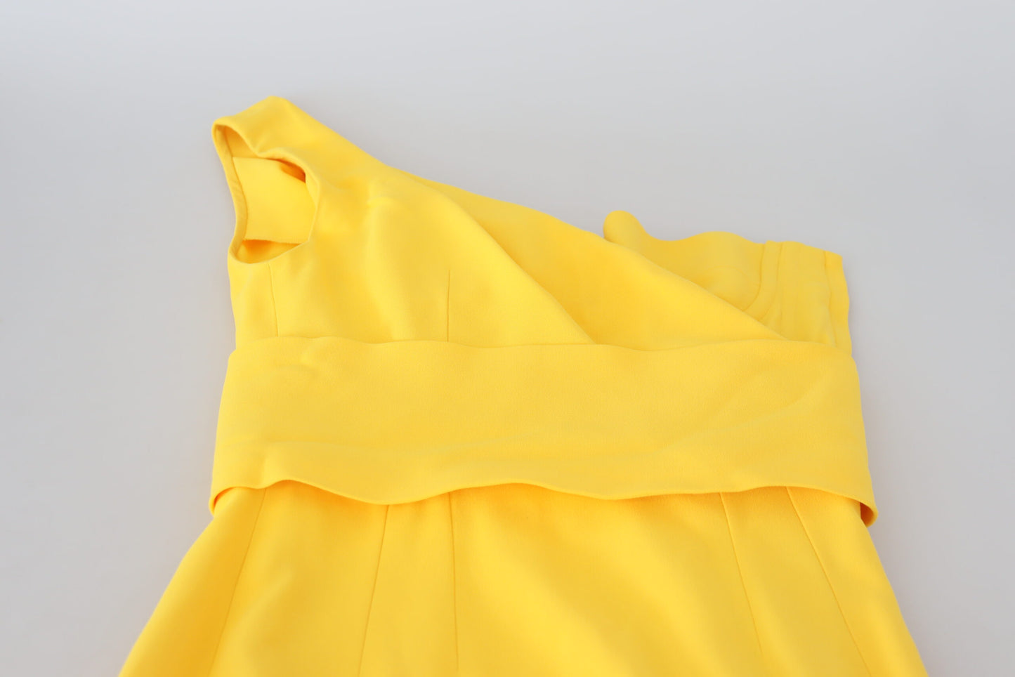 Dolce & Gabbana Elegant Yellow One-Shoulder Midi Dress