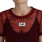 Dolce & Gabbana Maroon Mini Shift Dress - Italian Elegance