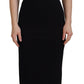 Dolce & Gabbana Elegant Black Midi Sheath Dress