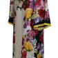 Dolce & Gabbana Elegant Silk Long Sleeve Kaftan Dress