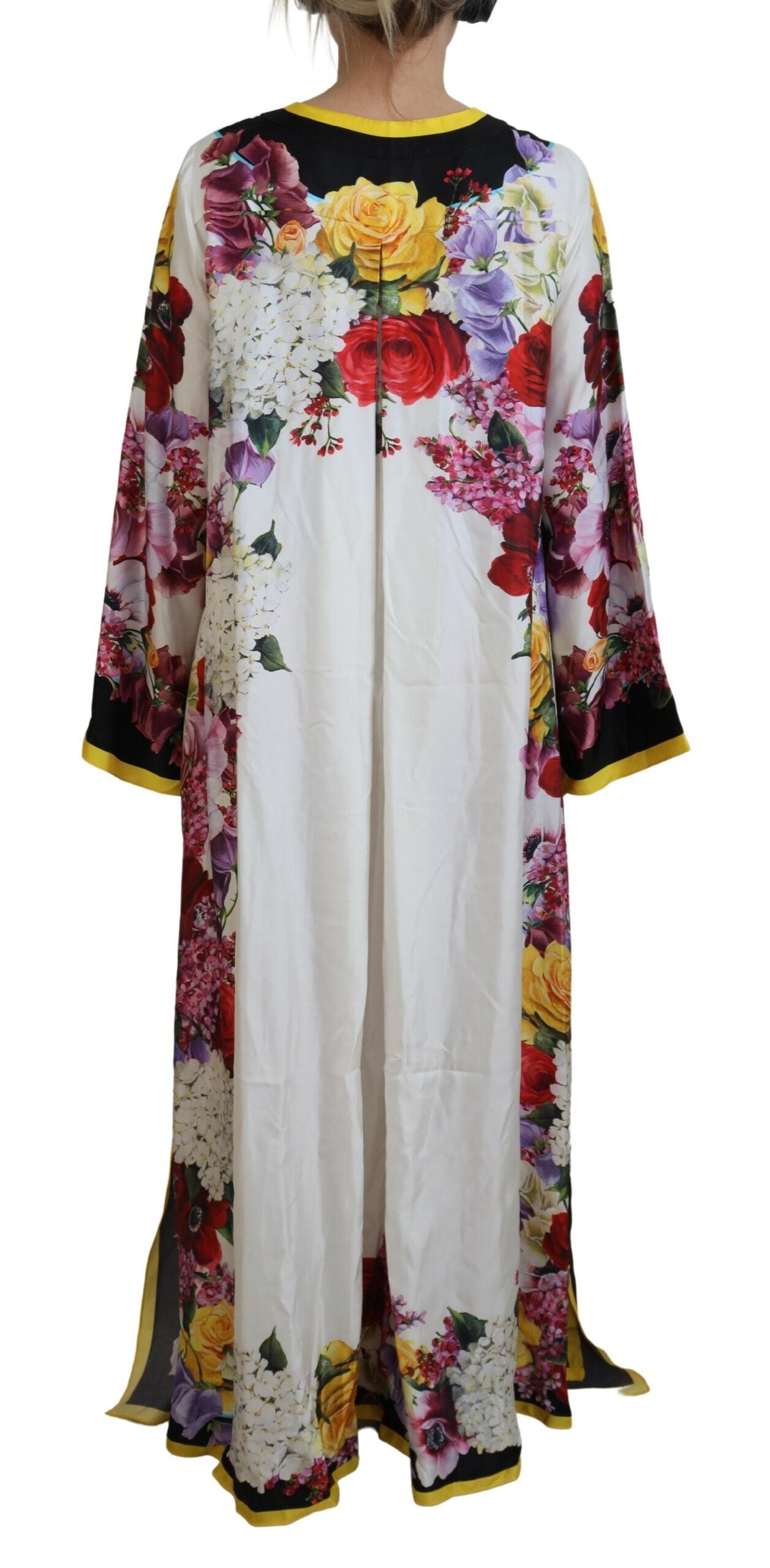 Dolce & Gabbana Elegant Silk Long Sleeve Kaftan Dress