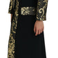 Dolce & Gabbana Elegant Gold Black Jacquard Trench Coat