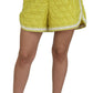 Dolce & Gabbana Chic High Waist Quilted Yellow Shorts