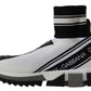 Dolce & Gabbana Chic Black and White Sorrento Slip-On Sneakers