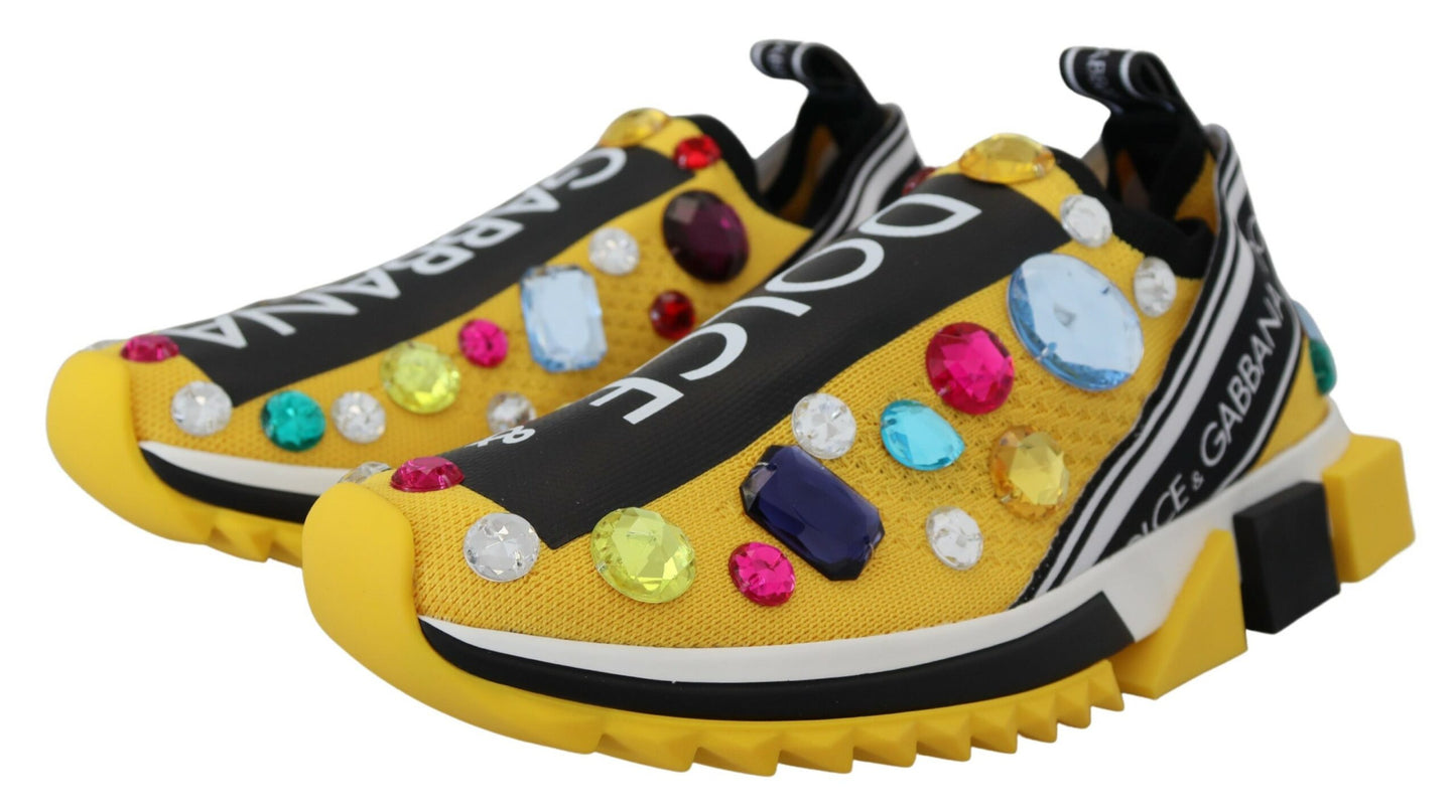 Dolce & Gabbana Exquisite Yellow Techno Fabric Sneakers