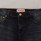 Fiorucci Chic Mid Waist Dark Blue Denim Skirt