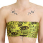 John Galliano Yellow Newspaper Print Cropped Blouse