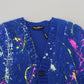 Dolce & Gabbana Elegant Multicolor Splash Mohair Cardigan