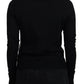 Dolce & Gabbana Elegant Black Floral Lace Cardigan Sweater