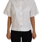 Dolce & Gabbana Elegant White Cotton Button-Up Blouse