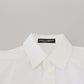 Dolce & Gabbana Elegant White Cotton Button-Up Top