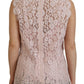 Dolce & Gabbana Elegant Sheer Lace Sleeveless Blouse in Pink