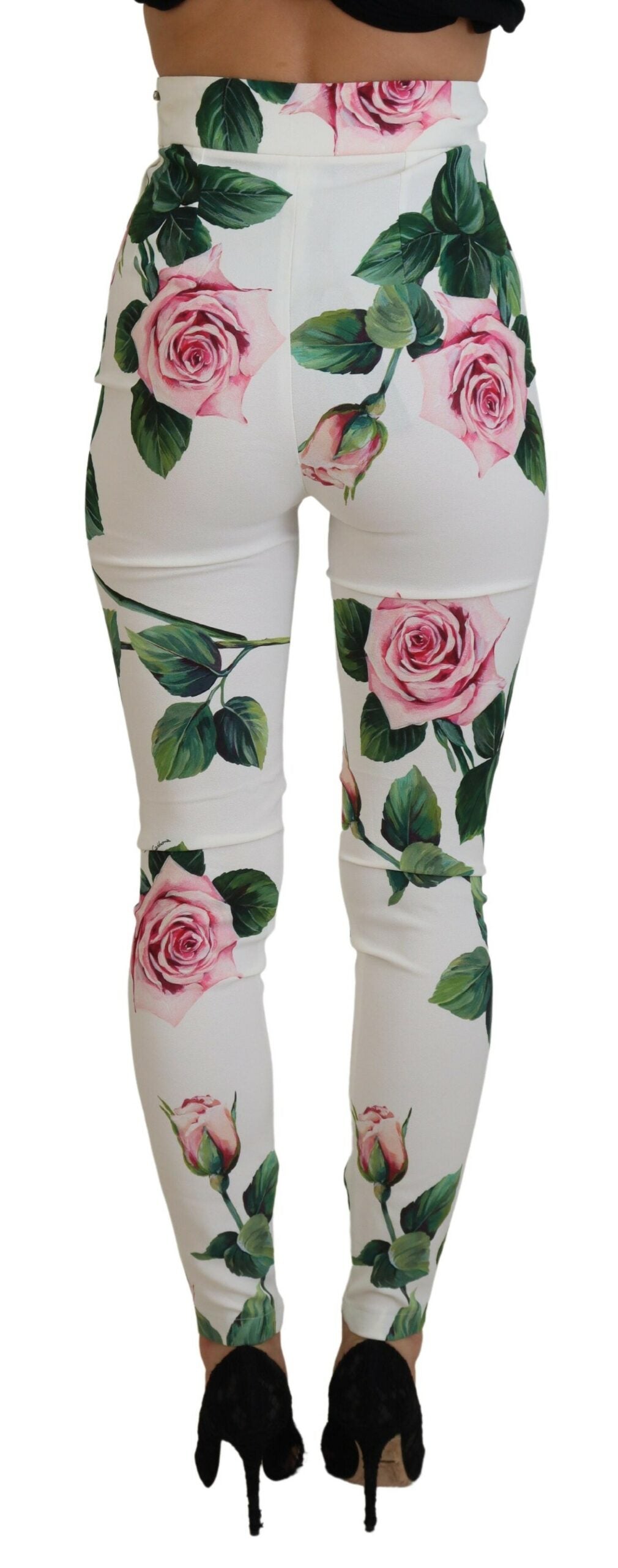 Dolce & Gabbana Elegant High Waist Floral Trousers