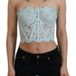 Dolce & Gabbana Elegant Lace-Trimmed Strapless Cropped Top