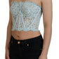 Dolce & Gabbana Elegant Lace-Trimmed Strapless Cropped Top