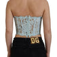 Dolce & Gabbana Elegant Lace-Trimmed Strapless Cropped Top