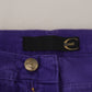 Just Cavalli Elegant Purple Corduroy Straight Fit Pants