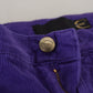 Just Cavalli Elegant Purple Corduroy Straight Fit Pants