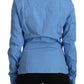 Ferre Elegant Blue Cotton Long Sleeve Polo Top