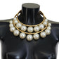 Dolce & Gabbana Elegant Faux Pearl Embellished Gold Choker