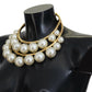 Dolce & Gabbana Elegant Faux Pearl Embellished Gold Choker