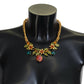 Dolce & Gabbana Elegant Floral Fruit Motif Gold Necklace